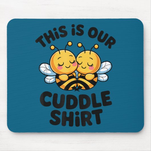 Cute Bee Couple Cuddle Funny Romantic  Muismat (Voorkant)