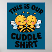 Cute Bee Couple Cuddle Funny Romantic  Poster (Voorkant)