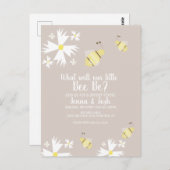 Cute bee Daisy Floral Gender Reopenbaart Briefkaar Briefkaart (Voorkant / Achterkant)