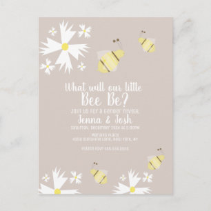 Cute bee Daisy Floral Gender Reopenbaart Briefkaar Briefkaart