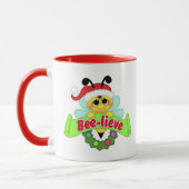 Cute bee en Santa Beelieve mok (Links)