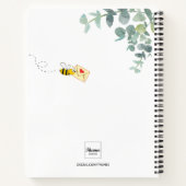Cute bee eucalyptus greenery monogram notitieboek (Achterkant)
