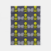 Cute Bee Fleece Blanket (Voorkant)