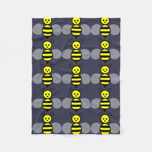 Cute Bee Fleece Blanket (Voorkant)