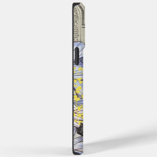 Cute Bee floral Botanical monogram iPhone Case (Achterkant / Rechts)