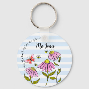 Cute Bee & Flower Teacher Sleutelhanger   “Lesgeve