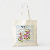 Cute Bee & Flower Teacher Tote Bag | Lesgeven is (Voorkant)