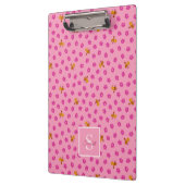 Cute Bee & Flowers Pattern Monogram Name – Pink Klembord (Links)