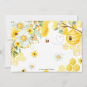 Cute bee Gellow Ivory Floral Birthday Foto Bedankkaart (Achterkant)