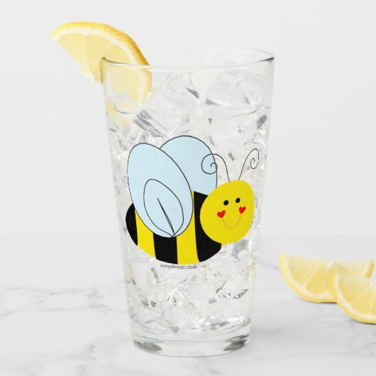 Cute Bee Glas (Voorkant ijs)