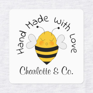 Cute Bee Handmade with Love Product Personated Labels