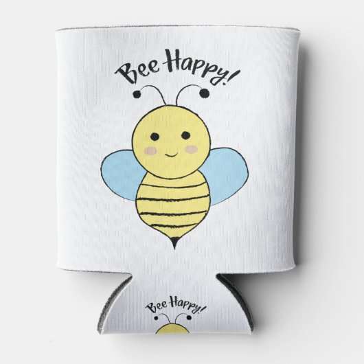 Cute Bee Happy Blikjeskoeler (Voorkant)