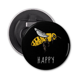 Cute bee Happy Button Flesopener