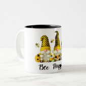 Cute bee Happy/Gnome Tweekleurige Koffiemok (Voorkant links)