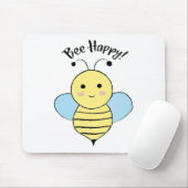 Cute Bee Happy Muismat (Met muis)