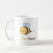 Cute bee Happy Positive Pun Koffiemok (Links)