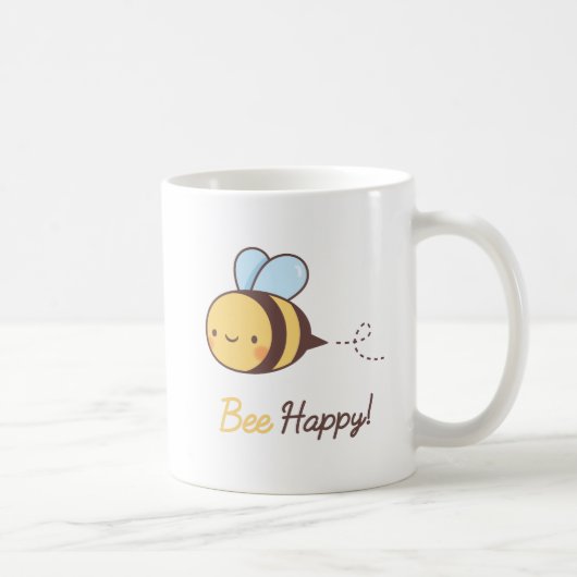 Cute bee Happy Positive Pun Koffiemok (Rechts)