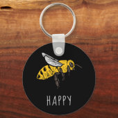Cute bee Happy Sleutelhanger (Voorkant)