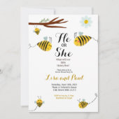 Cute bee He of she Gender Reopenbaart uitnodiging (Voorkant)