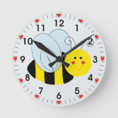 Cute bee Hearts Ronde Klok (Voorkant)