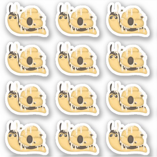 Cute Bee Hive and Honey Snail Stickers (Voorkant)