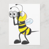 Cute Bee Holding Binocles die iets bekijken Briefkaart (Voorkant)