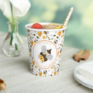 Cute Bee Hommeltje Baby Shower Papieren Bekers