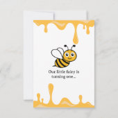 Cute Bee Honey Drips 1e verjaardagsuitnodiging aan Kaart (Achterkant)