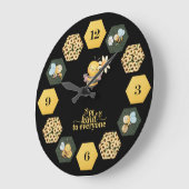 Cute Bee Honeycomb and Sunflower Grote Klok (Hoek)