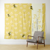 Cute Bee Honingraat Moeders Bij Baby Shower Foto Wandkleed (In Situ (horizontaal))