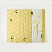 Cute Bee Honingraat Moeders Bij Baby Shower Foto Wandkleed (Voorkant (horizontaal))