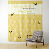 Cute Bee Honingraat Moeders Bij Baby Shower Foto Wandkleed (In situ)