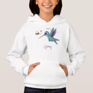 Cute bee hummingbird cartoon illustration