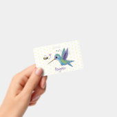 Cute bee hummingbird cartoon illustration badge (Handheld)