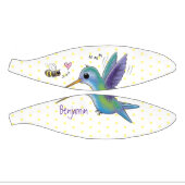 Cute bee hummingbird cartoon illustration basketbal (Panelen)