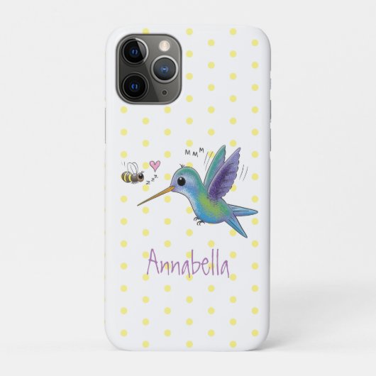 Cute bee hummingbird cartoon illustration Case-Mate iPhone case (Achterkant)