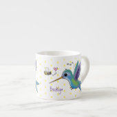 Cute bee hummingbird cartoon illustration espresso kop (Voorkant rechts)