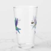 Cute bee hummingbird cartoon illustration glas (Links)
