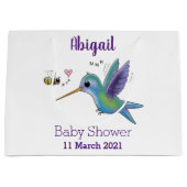 Cute bee hummingbird cartoon illustration groot cadeauzakje (Voorkant)