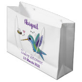 Cute bee hummingbird cartoon illustration groot cadeauzakje (Voorkant Gekanteld)
