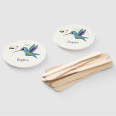 Cute bee hummingbird cartoon illustration handwaaier (Niet-gemonteerd)