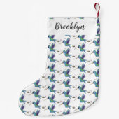 Cute bee hummingbird cartoon illustration kleine kerstsok (Achterkant)