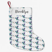 Cute bee hummingbird cartoon illustration kleine kerstsok (Voorkant)