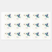 Cute bee hummingbird cartoon illustration labels (Vel)