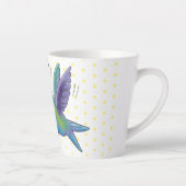 Cute bee hummingbird cartoon illustration latte mok (Rechts)