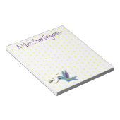 Cute bee hummingbird cartoon illustration notitieblok (Schuin)