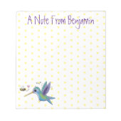 Cute bee hummingbird cartoon illustration notitieblok (Voorkant)