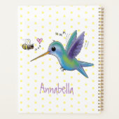 Cute bee hummingbird cartoon illustration planner (Achterkant)