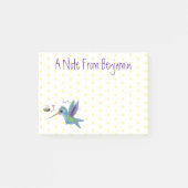 Cute bee hummingbird cartoon illustration post-it® notes (Voorkant)