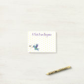 Cute bee hummingbird cartoon illustration post-it® notes (Op bureau)